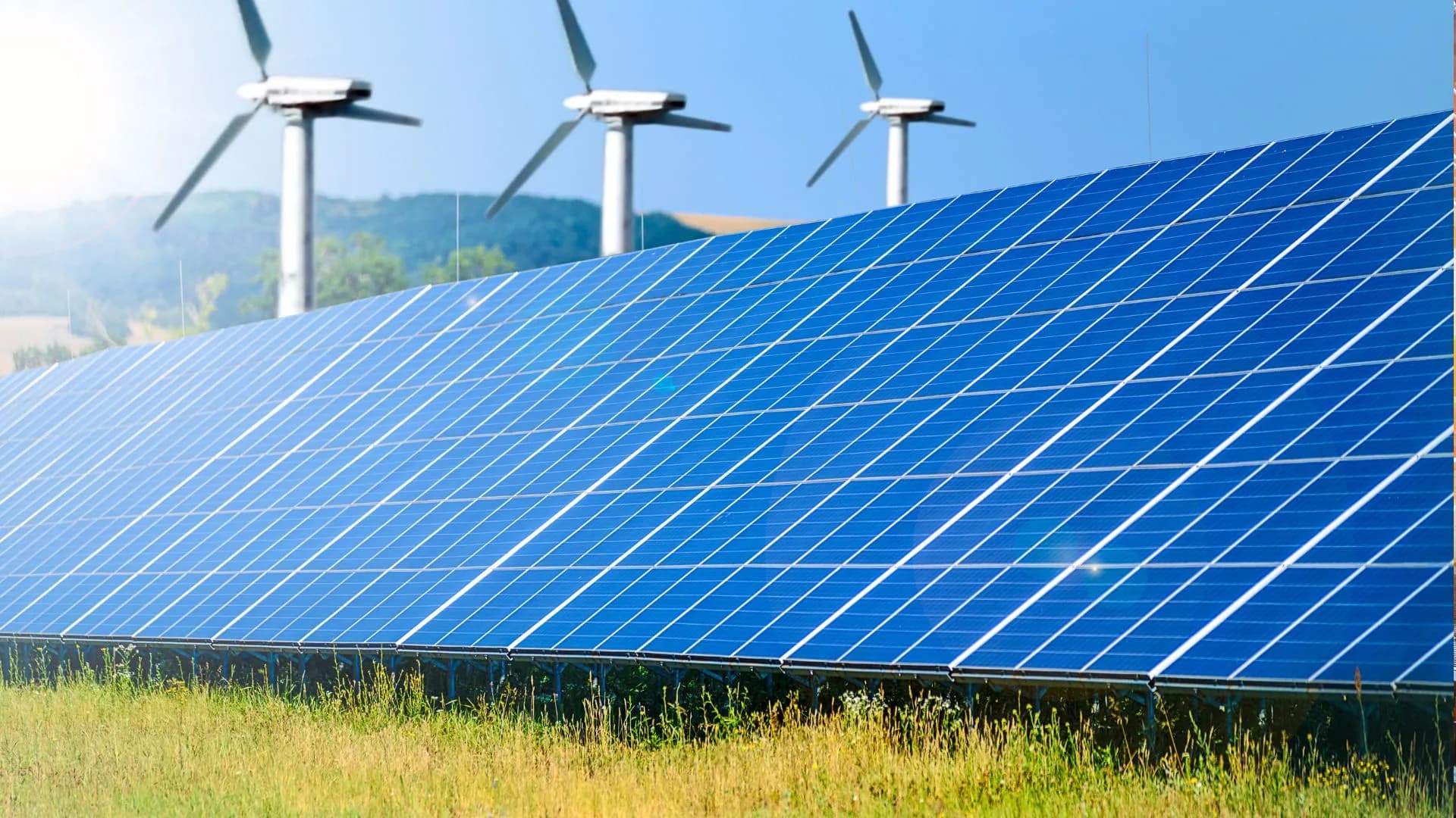 Parque de energia solar e eólica